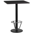 thumbnail image 2 of Emma + Oliver 24" Square Black Laminate Bar Table Top-18"RD Base/Foot Ring, 2 of 3