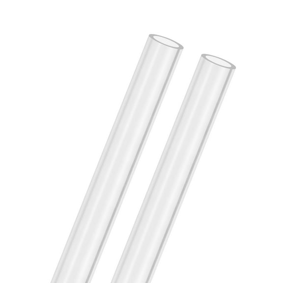 2-Pack Clear Rigid Acrylic Pipe, 12mm[0.47"] ID x 16mm[0.63"] OD Plastic Round Tube for Water Cooling System/Lamps/Fountains/Aquariums [305mm/12IN]
