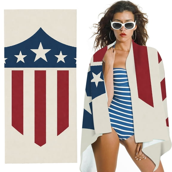 RKSupls Shield Stars Stripes quickly absorb moisture Beach Towel
- Ultra-Soft Microfiber Machine Washable, Ideal for Bathroom, beach , Soft Super Absorbent- 30x60 in