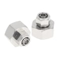 thumbnail image 1 of Conectores de aire de empuje únicos Bargains 3/8" rosca hembra con conector rápido de línea de aire de cobre niquelado 1/2" BSPT 2 piezas tono plateado, 1 of 1