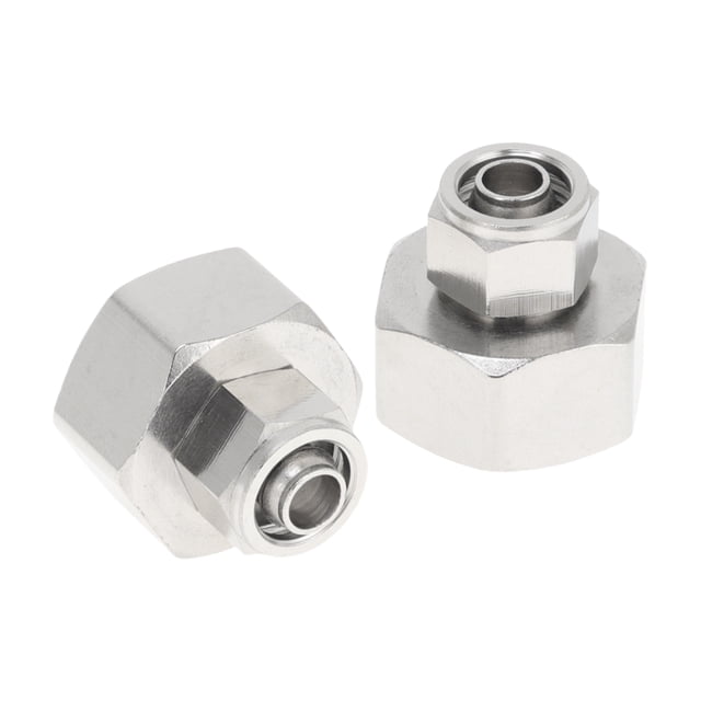 Conectores de aire de empuje únicos Bargains 3/8" rosca hembra con conector rápido de línea de aire de cobre niquelado 1/2" BSPT 2 piezas tono plateado