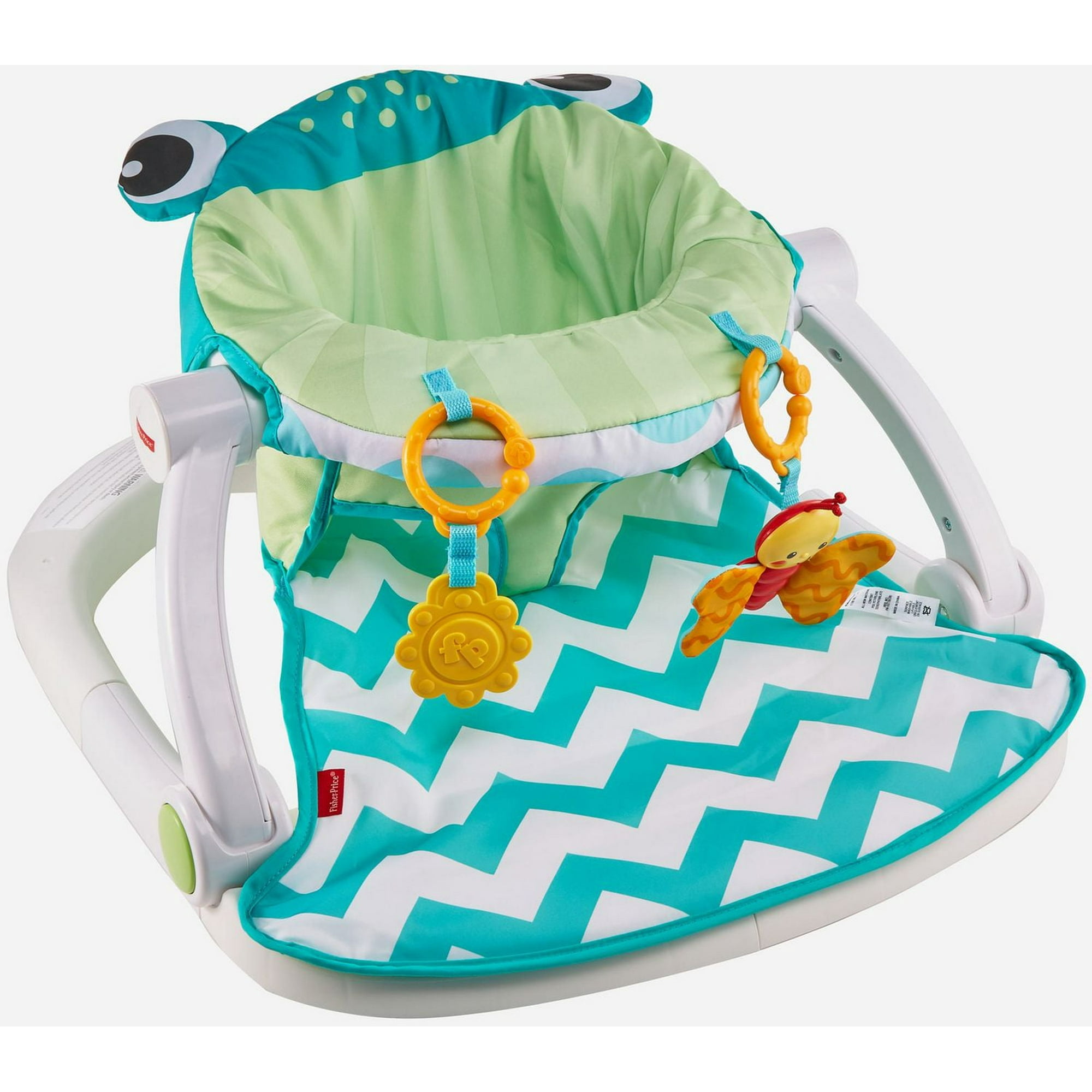 Siège De Jeu Fisher-Price Avec Plateau - Pour Bébé Dès 1 An (qui Tient Assis), 2 Jouets Inclus, Motif Galet Du Pacifique, Pliable