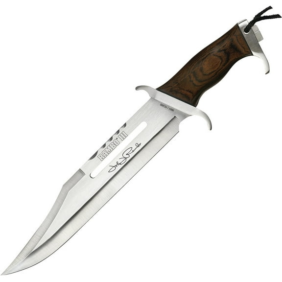 Rambo 9425 John Rambo III 13" Stainless Blade Wood Handle Fixed Knife
