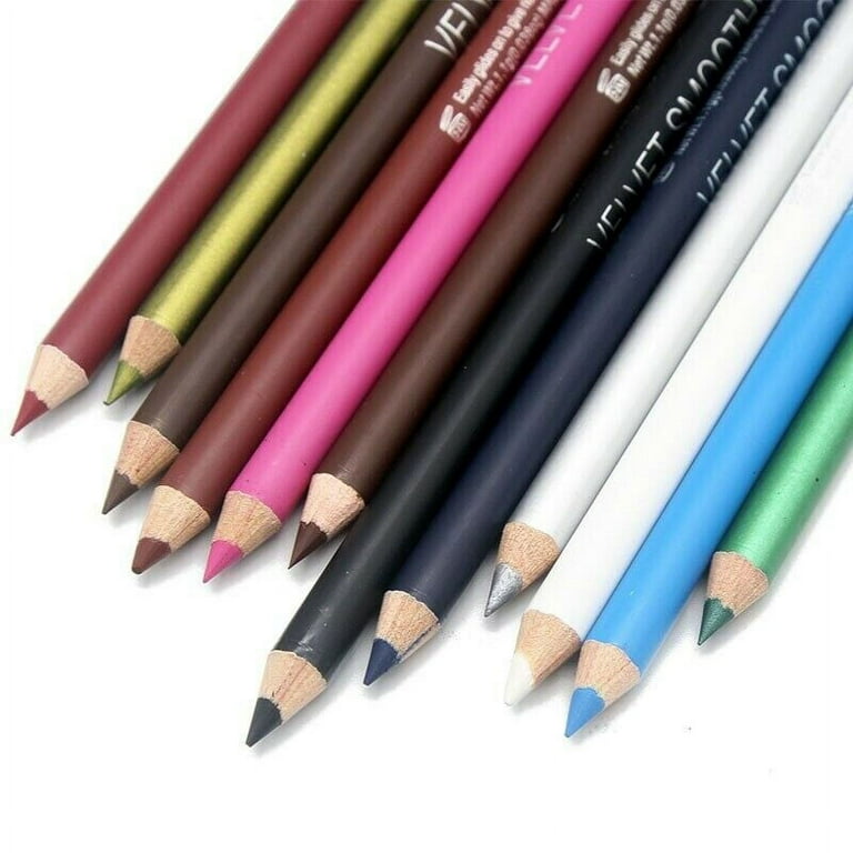 Menow 12 Colors/Set Eyeliner Lip Eyebrow Pencil, Multi-function Long Lasting Waterproof Velvet Smoothing Liner Pencil (p123)