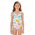thumbnail image 2 of YunPes Print Swimsuits for Girls Sleeveless Bodysuit Quick Dry Lightweight Swimwear Summer Beach Pool Bathing Suits for Kids 5-16 Years, 2 of 7