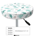 thumbnail image 4 of Vsdgher Leaf Print Green Print Stool Covers Round,Stretch Round Stool Covers Washable Stool Cushion Slipcover Elastic Chair Covers for 12-14 Inch Chair, 4 of 7