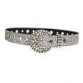 thumbnail image 5 of Rhinestone Belt Bling for Women for Jeans Dress Western Cowgirl Sequin Belt Silver, 5 of 8