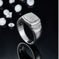 thumbnail image 4 of Moissanite Iced Out Rings for Men 925 Sterling Silver Diamond Pave Rings D/ E Color VVS1 Men's Moissanite Pinky Rings (Size:5-10), 4 of 7
