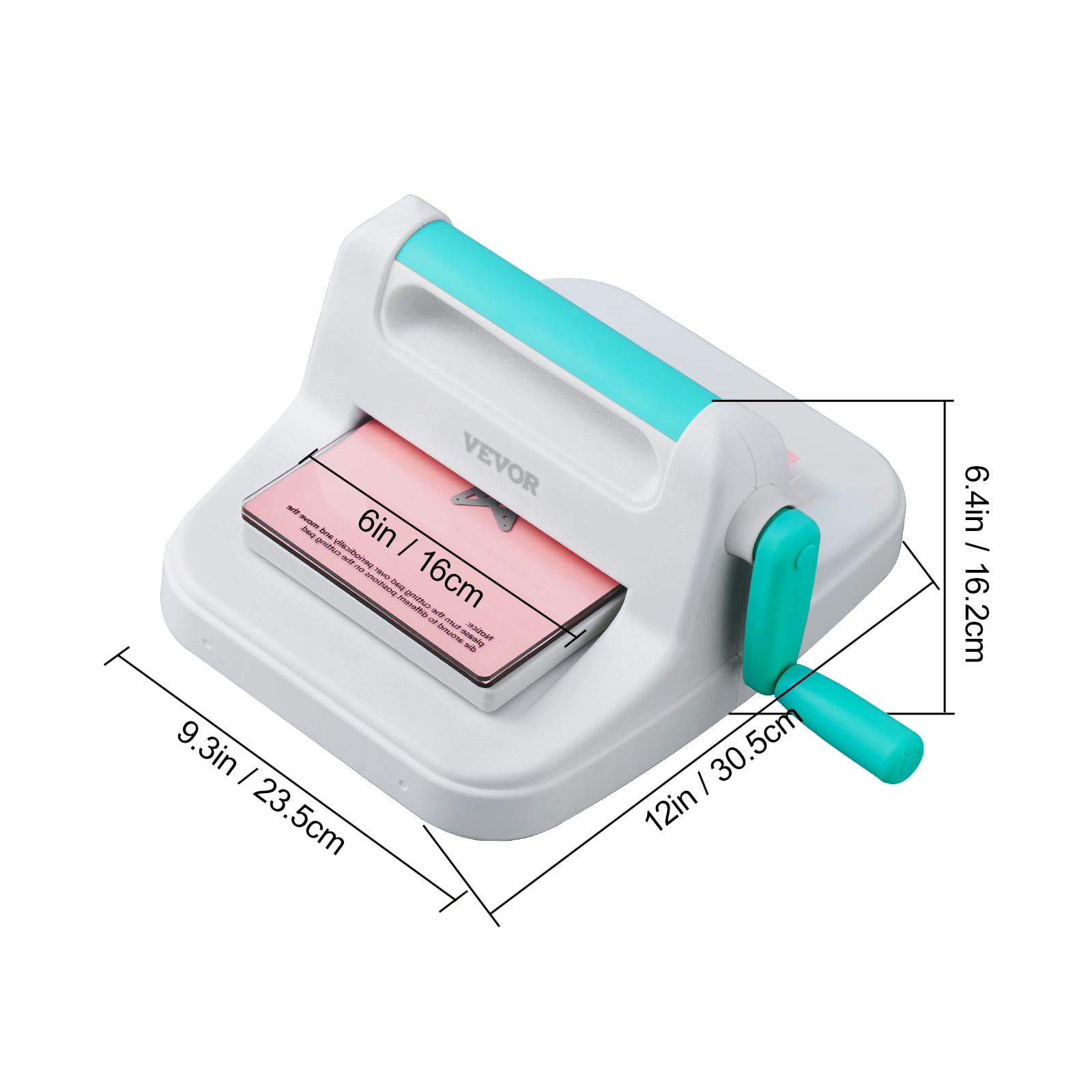 VEVOR Manual Die Cutting & Embossing Machine, Portable Cut Machines, 6 inch Opening Scrapbooking Machine Full Kit Included, For Arts & Crafts, Scrapbooking, Card Making and Crafting, White