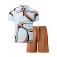 thumbnail image 2 of WILLBEST Conjunto Deportivo de 2 Piezas para Hombre, Chándal Hawaiano con Estampado Floral, Camisa de Manga Corta y Pantalones Cortos Informales, 2 of 4