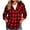 04# Red, variant on Ihhxva Women's Cotton Tops Hooded Plaid Shirt Button Front with Pockets Fit Flannel Hoodie Casual Long Sleeve Relaxed Oversized Style for Fall Winter S-2XL
