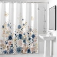 thumbnail image 3 of Shower Curtain for Bathroom Spring Pastoral Flower Waterproof Bath Curtains Shower Curtains with Hooks,Watercolor Floral Plant Butterfly Bathroom Curtain Privacy Drapes for Bathtubs Toilet 36x72in, 3 of 9