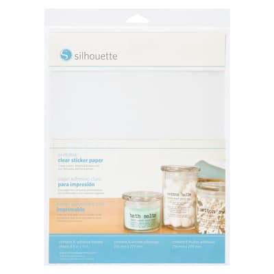 10 Packs: 8 ct. (80 total) Silhouette Printable Clear Sticker Paper