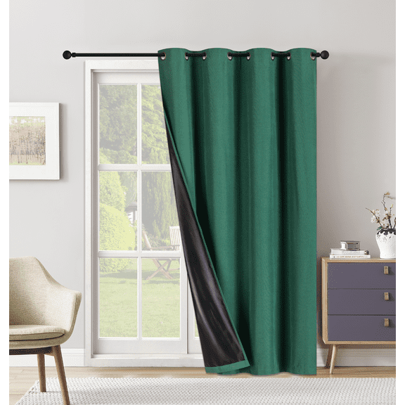 Extra Wide Grommet Blackout Curtain Panel with Black Backing & Grommets 54" x 84"