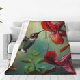 thumbnail image 1 of Balery Hummingbird Floral Paradise Manta de Felpa Suave y Acogedora – Cobija de Franela Aterciopelada para Cama, Lavable y Cálida para Sofá, Mascotas, Transpirable-40"x30", 1 of 7