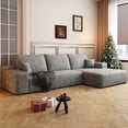 thumbnail image 6 of YWEN 108" Sectional Couches for Living Room Cloud Couch Sofa with L-Shape Upholstered Boneless Couchs Modern Modular Sectional Couch with Chaise (Grey, 108" Right Facing Chaise+2Seaters), 6 of 14