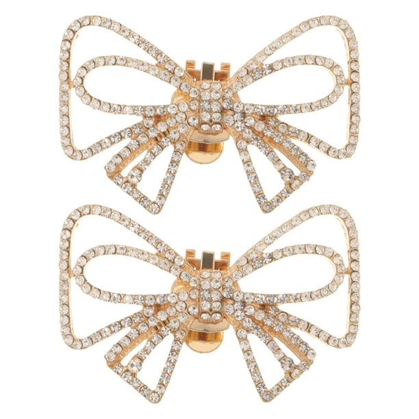 GOOHOCHY 1 par de Clips para zapatos con lazo, diamantes de imitación, adornos para zapatos de novia y boda, decoraciones para zapatos de mujer