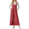 thumbnail image 2 of Cueply Jumpsuits for Women Winter Warm Loose Adjustable Strap Bib Overalls Wide Leg Pants with Pockets, 2 of 6