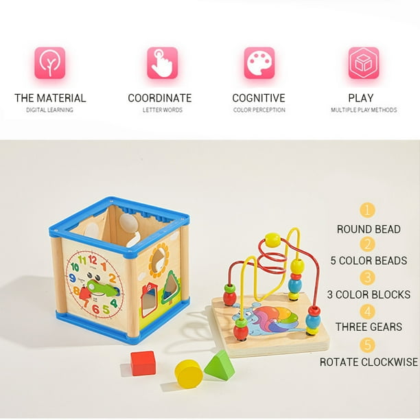 Cubo de 5 Actividades de Madera - Playtopia