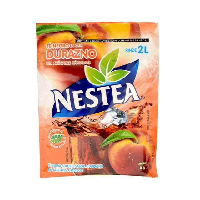 Polvo para preparar bebida Nestea té negro sabor durazno de 25 g