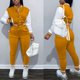 thumbnail image 2 of MESLIMA Mujeres Entrenamiento Trajes de 2 piezas Botón abajo Color Block Patchwork Chaquetas Bodycon Pantalones largos Chándal Zhivalor HMFJ297-21, 2 of 4