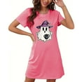 thumbnail image 1 of Sakmal Robe de Nuit d'Halloween Courte Décontractée pour Femmes Grande Taille Rose Moomoo à Manches Courtes avec Imprimé de Chapeau de Sorcière, 1 of 5