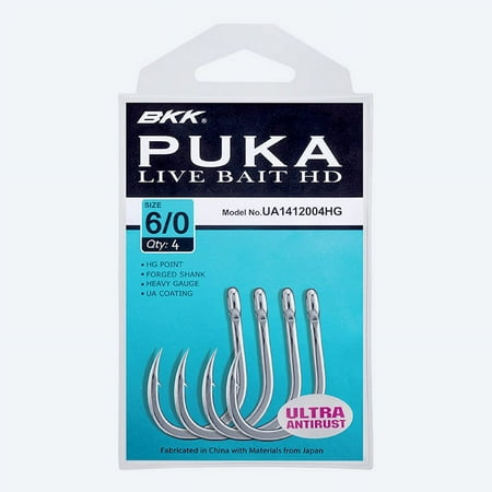 UPC: 6970595281549 | BKK Hooks Puka Livebait HD Size 5/0# – (4-Pack)