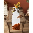 thumbnail image 4 of Burnt Orange Burlap Cotton Table Runner 14x72 Inches Long, Sparkle Gold Stained Floral Flower Art Farmhouse Table Runners, Outdoor Dining Tablecloths Decor for Baby Shower/Party/Wedding, 4 of 6