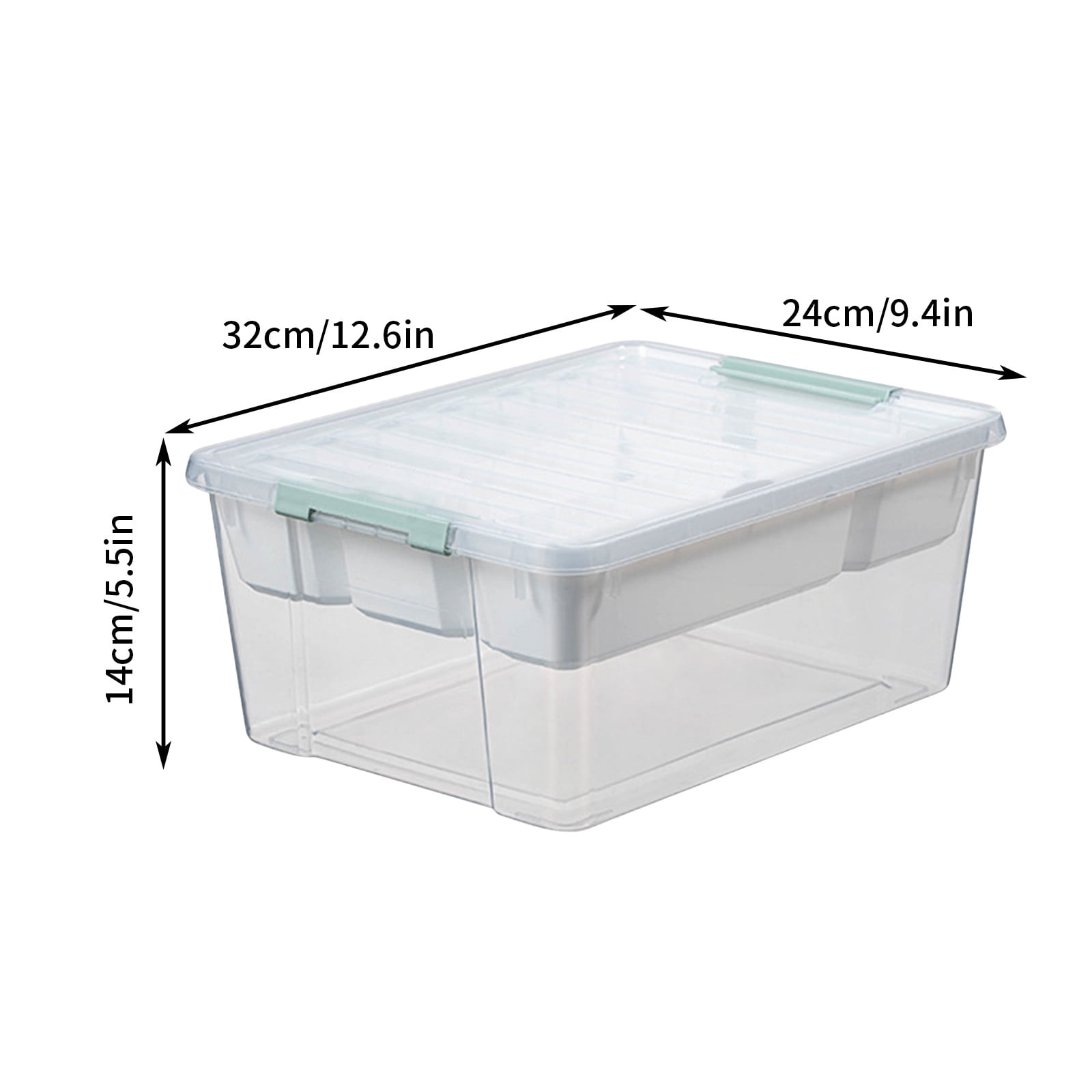 Kuroiy Storage Box Organizer | Building Blocks Container | Multi-Layer Compartment Design | Transparent Plastic | Removable Trays | Secure Latch | Art Craft Lego Supplies Organization