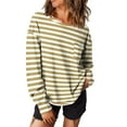 thumbnail image 5 of Jalioing Women's Striped Shirt Long Sleeve Dropped Shoulder Fashion Pullover Tee Casual Loose Crew Neck T Shirt, 5 of 7