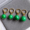 thumbnail image 3 of K-KED A Pair 8/10/12/14mm Jade Chrysoprase Round Gemstone DIY Leverback Hook Earrings-10 mm, 3 of 6