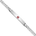 thumbnail image 1 of 14K White Gold Medical Red Enamel Flat Curb Link Id Bracelet (7 X 6.5) Made In United States xm591crw-7, 1 of 5