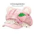 thumbnail image 2 of Slccxzc Sweet Lolita Beret Hat Women Winter Lace Berets Cute Bear Ear Beanie Cap Strawberry Painter Hats, 2 of 7