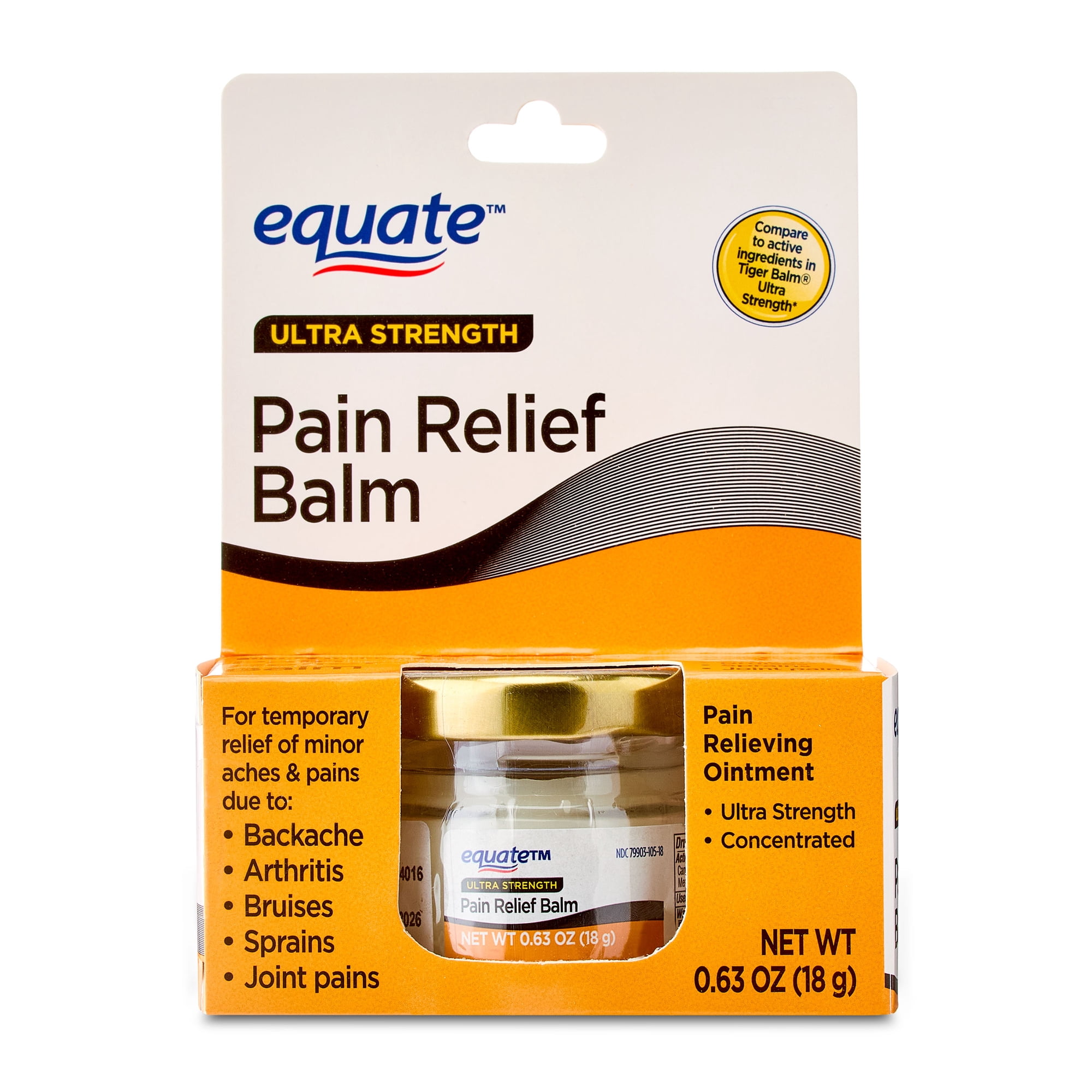 Equate Ultra-Strength Pain Relief Balm, 0.63 oz, Comparable to Tiger Balm Ultra