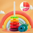 thumbnail image 3 of Lbaibb (1 Unidad) Juguetes Giratorios Apilables Juguetes Giratorios Plástico Abs Y Diseño De Arco Iris De Color Se Centran En Los Niños Juguetes Educativos E Interactivos Apilables Adecuados para Rega, 3 of 5