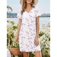 thumbnail image 3 of Avidlove Cotton Nightgowns for Women Short Sleeve Sleep Shirts Soft Nightdress Sleepwear, 3 of 6