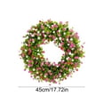 thumbnail image 3 of Artificial Flower Wreath, Spring Summer Decorative Wall Door Hanging, Faux Floral Arrangement for Home Porch Window Wedding Easter Decor, UV Resistant Indoor Outdoor Wreath, 3 of 6