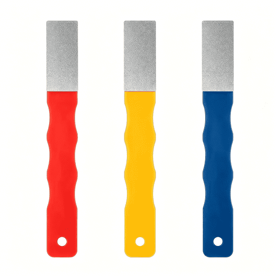 EXLEAF 3Pcs Diamond File Set Mini Diamond Hone Kit Knife Sharpeners 3 Grits #220,400,600 Flat Hand File Knife Set for Outdoor Color Files Knife Sharpener