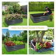 thumbnail image 6 of Sunnydaze 47.5" x 35.5" x 11.75" Rectangular Dark Gray Galvanized Steel Raised Garden Bed, 6 of 11