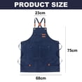 thumbnail image 2 of Delantales de algodón con espalda cruzada para hombres y mujeres con bolsillos grandes, delantal de trabajo ajustable, aproximadamente 75*68 cm, 2 of 5