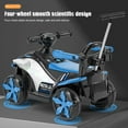 thumbnail image 6 of iRerts 6V Kids Ride On Car ATV with Remote Control, Battery Powered Ride on Toys for 2-4 Age Boys Girls Gifts, Kids Electric Cars with Push Handle, Guardrail, USB, AUX, Bluetooth and LED Lights, Blue, 6 of 10