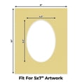 thumbnail image 2 of Soft Yellow Picture Frame Mat for 8x10 Frames - Oval Opening for 5x7 Photos - 1 Mat, 2 of 6