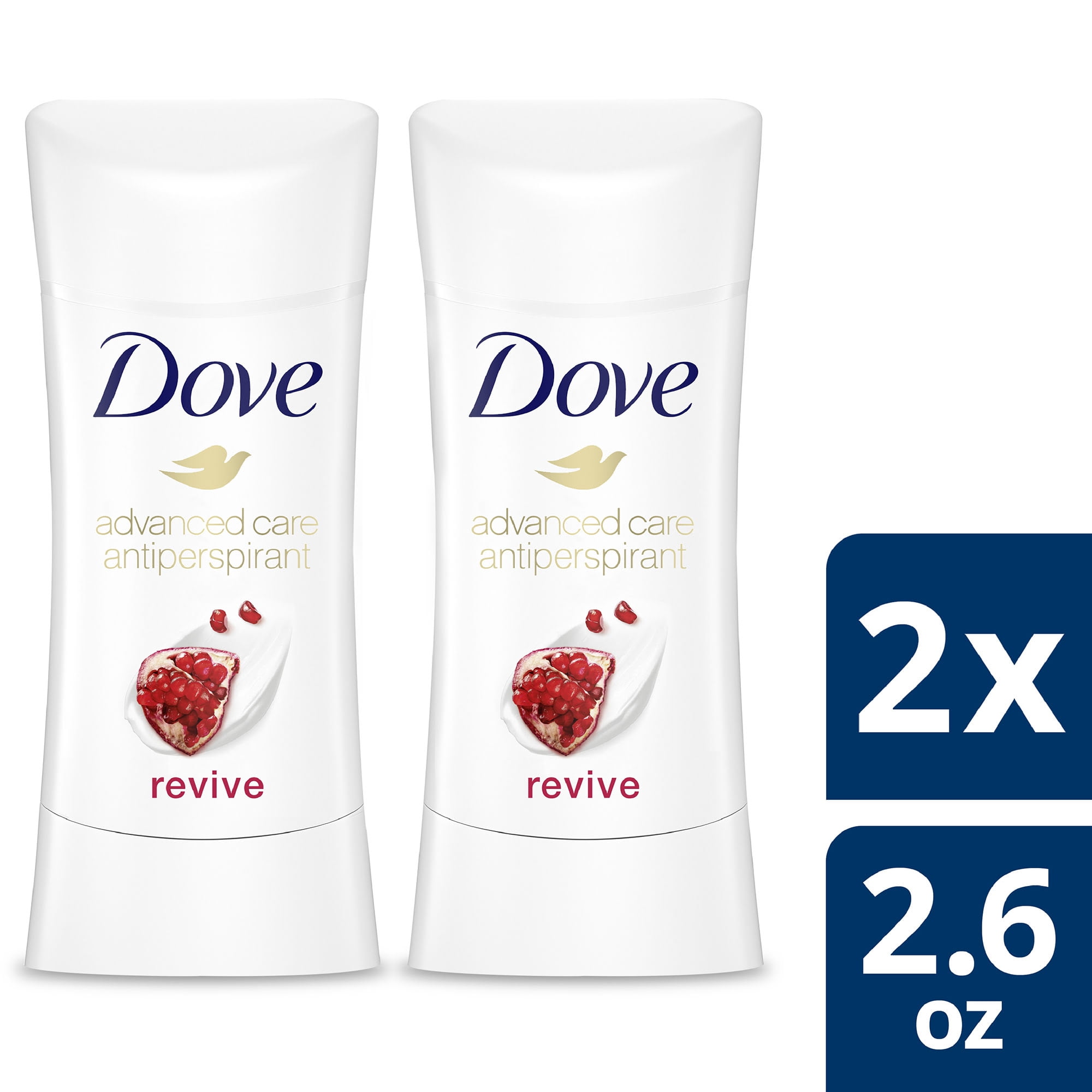 Dove Advanced Care Antiperspirant Deodorant Stick Revive for 48 Hour Protection And Soft And Comfortable Underarms for Women 2.6 oz, 2 Count