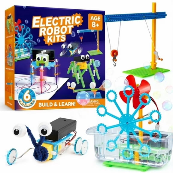 Joyfy Science Kits 6 in 1 Electric Robot Building Kit STEM Educational Toys for Kids Ages 8-13