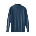 thumbnail image 5 of Tiqkatyck Womens Sweaters for Women, Women's Semi Turtleneck Sweater Long Sleeve Solid Color Pullover with A Base Shirt Autumn and Winter Warm Loose Sweater Plus Size Sweaters for Curvy Women Blue, 5 of 5