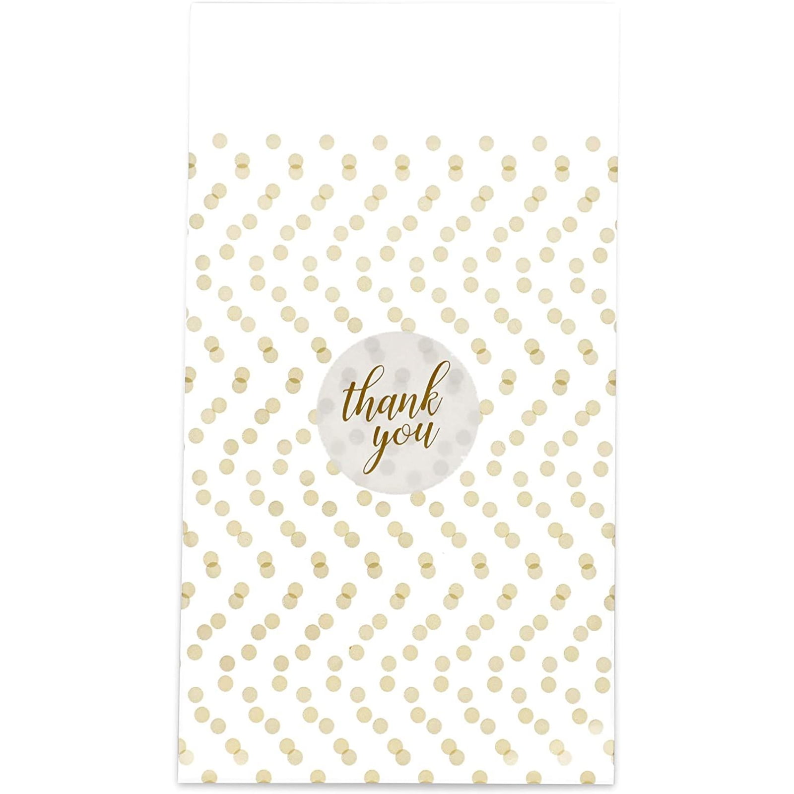 100x Self Adhesive Cookie Bags Thank You Design Lovely Bulk Favor Gift 6L 