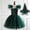 Green, variant on BRGZLK Girls Halloween Tulle Dress, Trendy Color Blocked Flutter Sleeves Cosplay Costume Set Witch Party Puffed Dress with Hat Black 10-12 Years