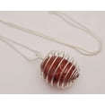 thumbnail image 2 of Handmade Carnelian Cage Necklace Silver Tone Cute trendy necklace, 2 of 8