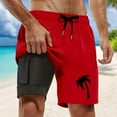 thumbnail image 2 of Shorts de Bain avec Doublure de Compression Shorts de Bain avec Poches Homme Rouge TTG, 2 of 4