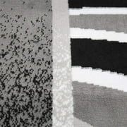 Black Contemporary Bordered 8x11 Area Rug Rugs Modern Carpet - Actual Size 7 8 x 10 7